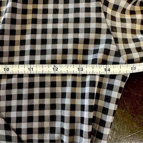 Ganni Mini Ruffle Short Sleeve Dress - Ruffle - Gingham Plaid - Mesh - Picture 11 of 15